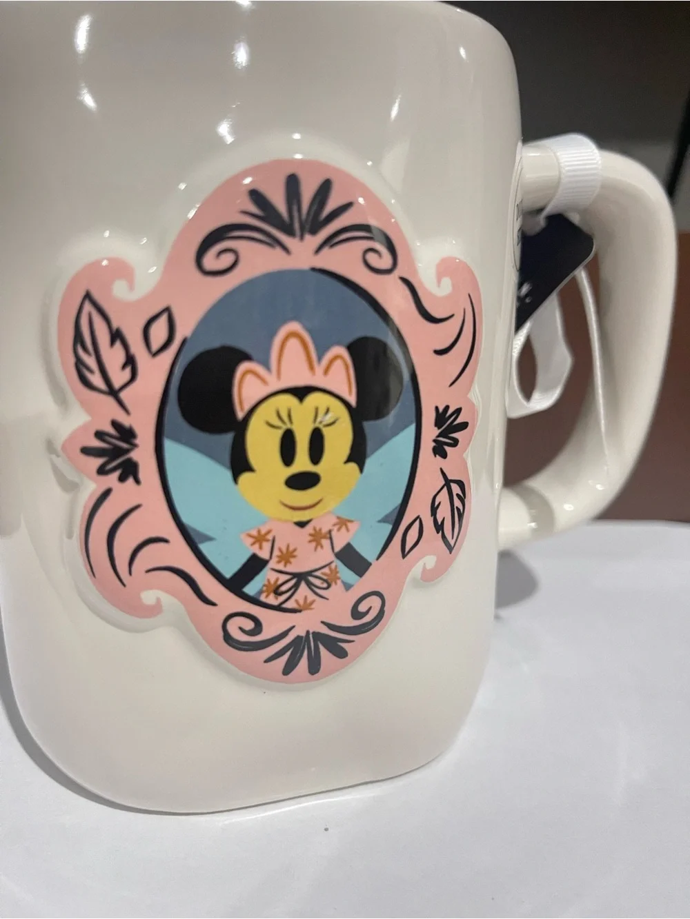 Disney Minnie Mouse Cream Mug with Pink Frame and Blue Accent